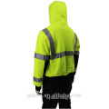 Hot Selling Wholesale ANSI 107 Class 3 2-Tone Safety Hoodie Full Zip Hi Vis Hooded Sweatshirt